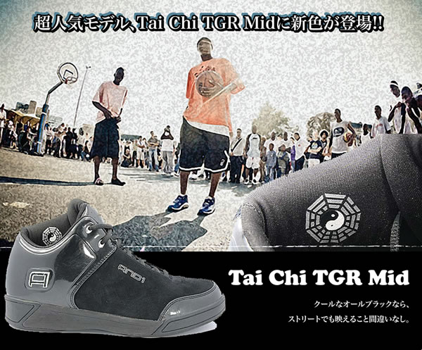 送料無料 AND1 Tai Chi TGR Mid アンドワン タイチ TGR ミッド(Black/Silver)